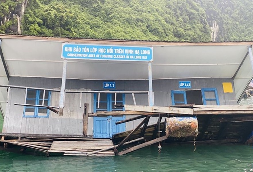 Khu bảo tồn lớp học nổi Cửa Vạn bị xuống cấp