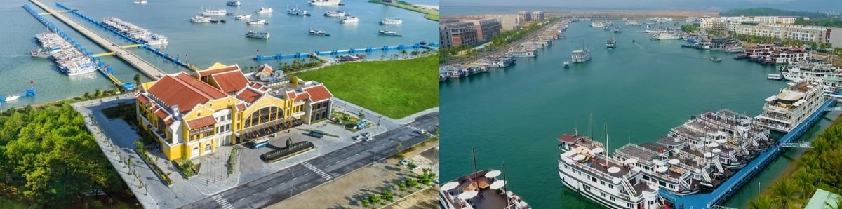 Cảng Sun (trái) và cảng Tuần Châu (phải)