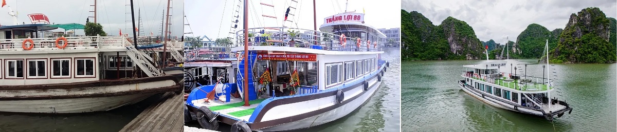 Sự phát triển của loại tàu truyền thống phân khúc 48 chỗ từ tàu vỏ gỗ tới tàu vỏ sắt và nay là là các tàu thế hệ mới với bể sục jacuzzi với nhà hàng buffet không khác gì những du thuyền 5 sao